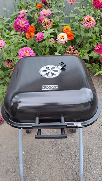 Гриль угольный с шампурами и стартером.