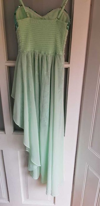 Rochie de seara deosebita cu paiete si trena din voal, mar,M