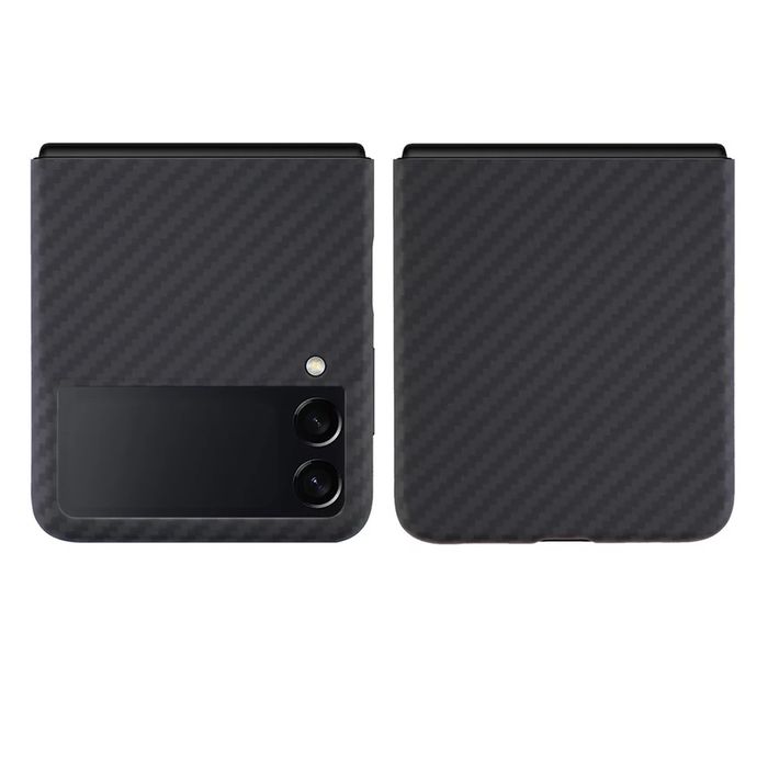 Samsung Z FLIP 3 4 5 - Husa Ultra Slim Din Fibra de Carbon Fata Spate
