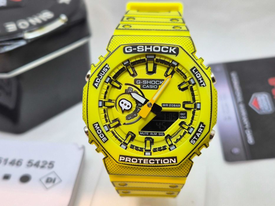 Ceas Sport Barbati Casio g shock Manga THEME GA2100 MNG. Galben, Nou,Garantie 2 ani