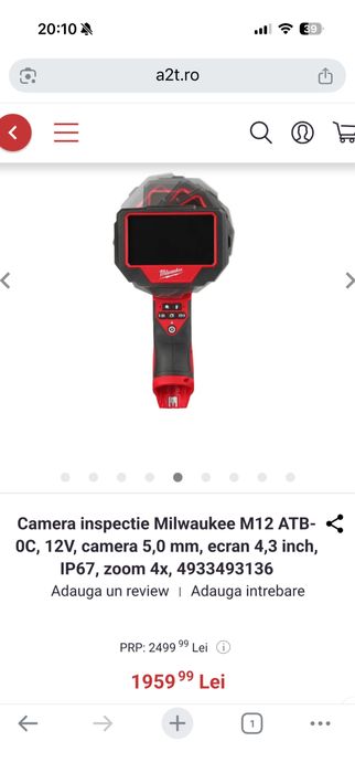 Cameră inspecție Milwaukee M12 ATB