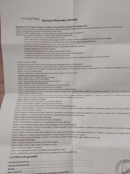 Marsupiu ergonomic Minimonkey Dynamic