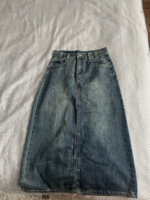 Джинсовая юбка длинная