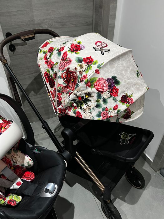 Пълен комплект на количка Cybex Priam Spring Blossom light/ Rockstar