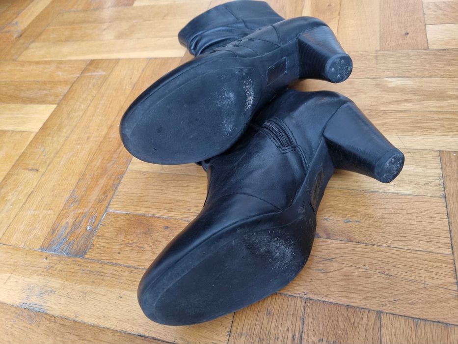 Дамски черни кожени боти Кларкс Clarks