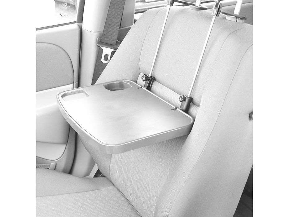 Suport multifunctional auto Carpoint pliabil pentru laptop, bauturi si mancare, cu fixare pe volan sau spatarul scaunului, reglabil pe inaltime,