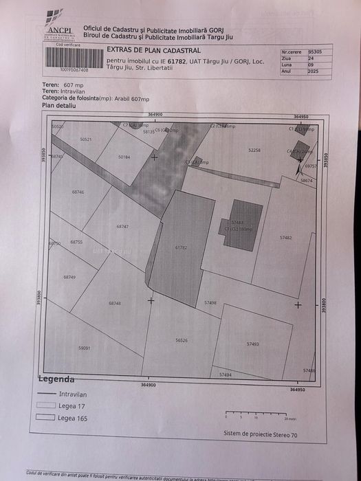 Vand 607 mp teren intravilan situat în Tg Jiu, str Libertății