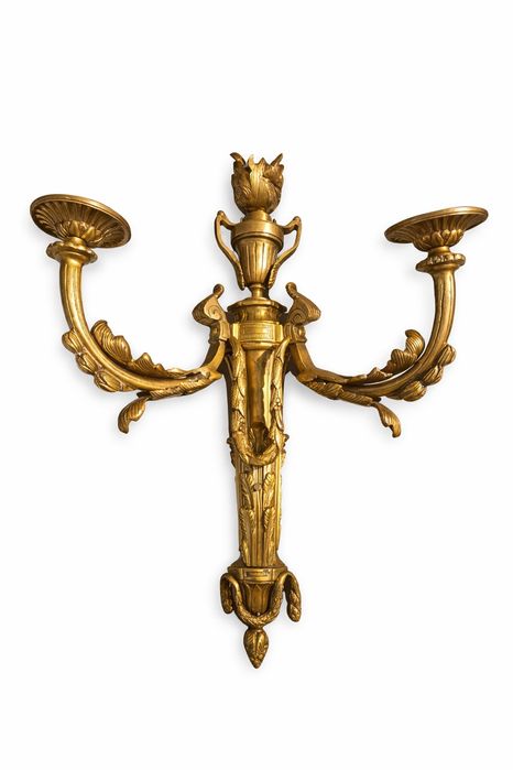 Антична бронзови стенни аплици / свещници – френски стил, масивни