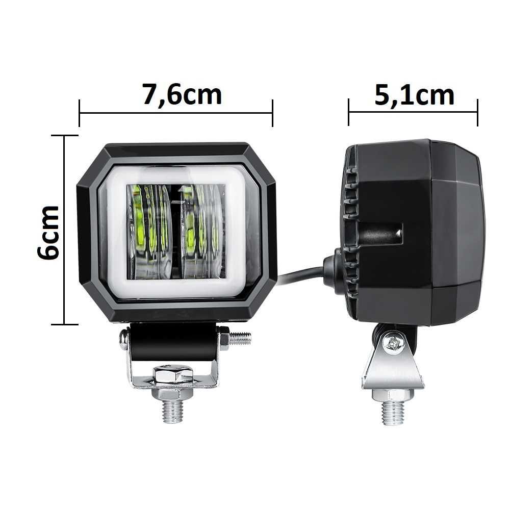 Диоден Фар 7D LED Халоген 7.6см 20W 1000lm 12V/24V гр. Асеновград • OLX.bg