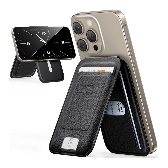 Кожен портфейл Ugreen с вградена поставка за прикрепяне към  с MagSafe