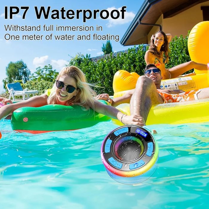 Водоустойчива Bluetooth Колонка IPX7 с FM Радио, Антена, Часовник, Навсякъде с Теб