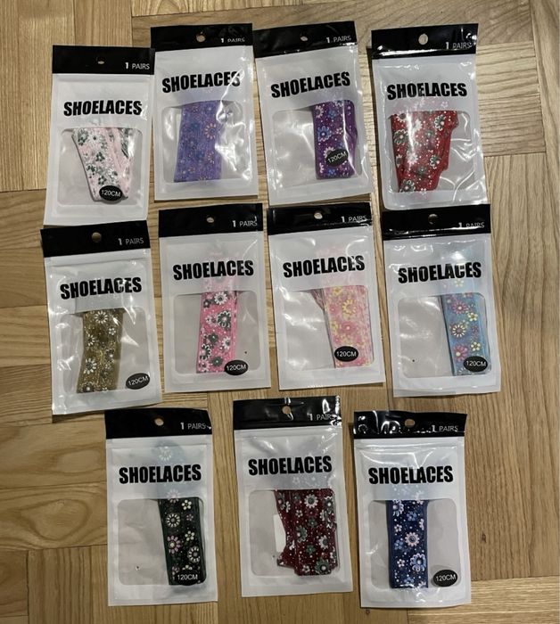 Шарени връзки за обувки/маратонки сърце