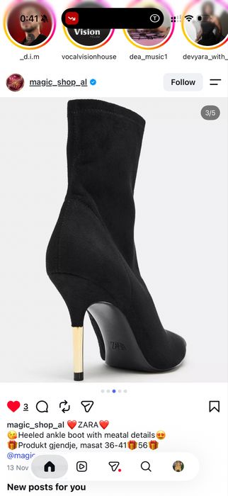 Черни боти ZARA със златист ток