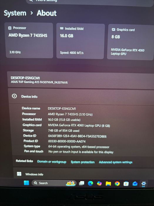 Гейминг лаптоп Asus Tuf