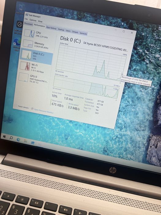 Hp ryzen 5 2500u ssd 512gb m2 8gb ddr4