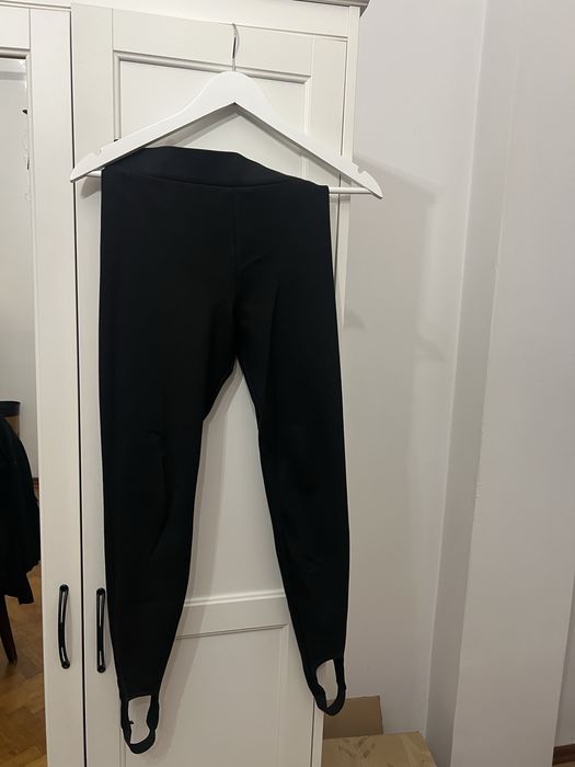 Colanți Mango XS negri banda elastică la tălpi fuseau