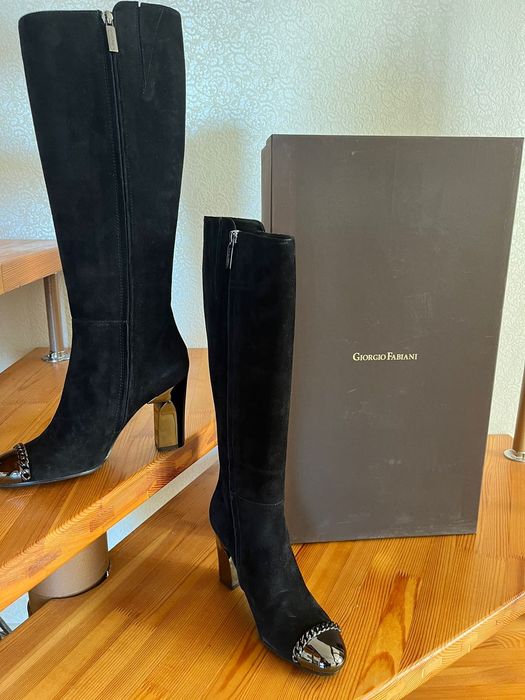 Сапоги демисезонные замшевые