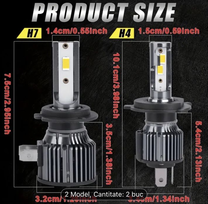 BULLVISION set 2 becuri led h7