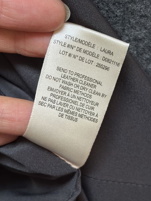 Theory, premium, lână-cașmir și 100% piele, palton gri & negru