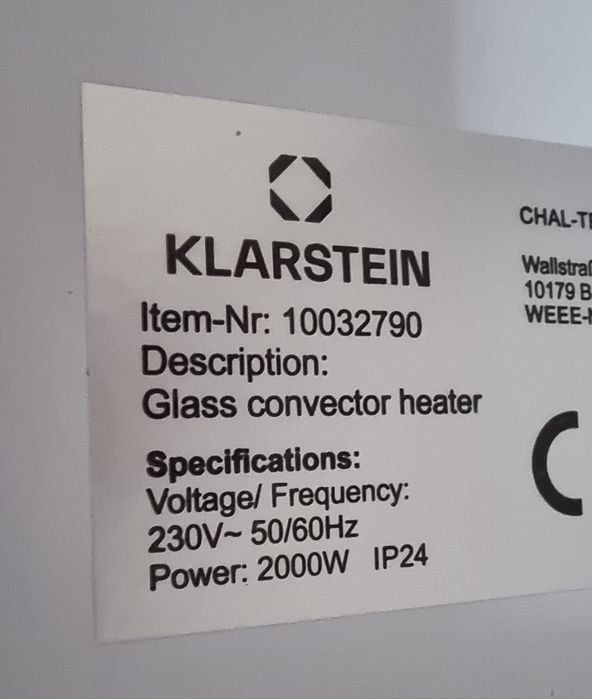 Стилен конвектор Klarstein 2000w