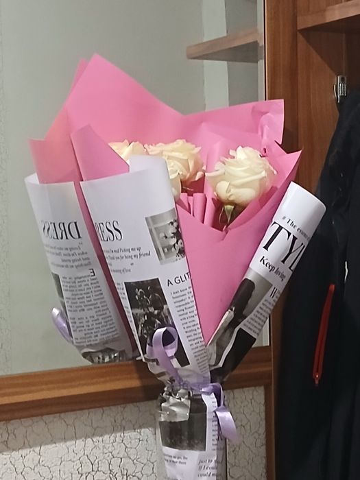 Розы 5 штук вчерашние