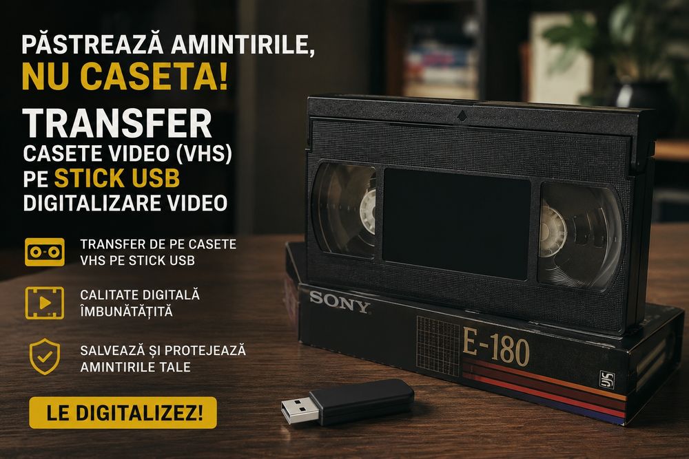 Transfer casete video VHS pe stick usb