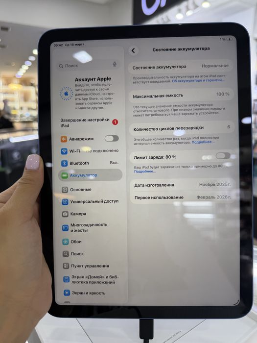 iPad A16 128GB 100% 6 цикл