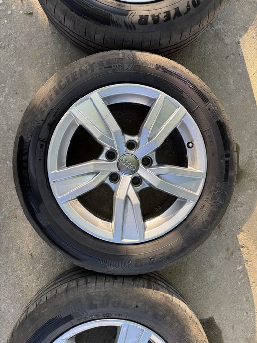 Jante Audi R16 5x112 cu anvelope de vara 205 60 16 Goodyear (sau schimb cu jante de VW 57.1)