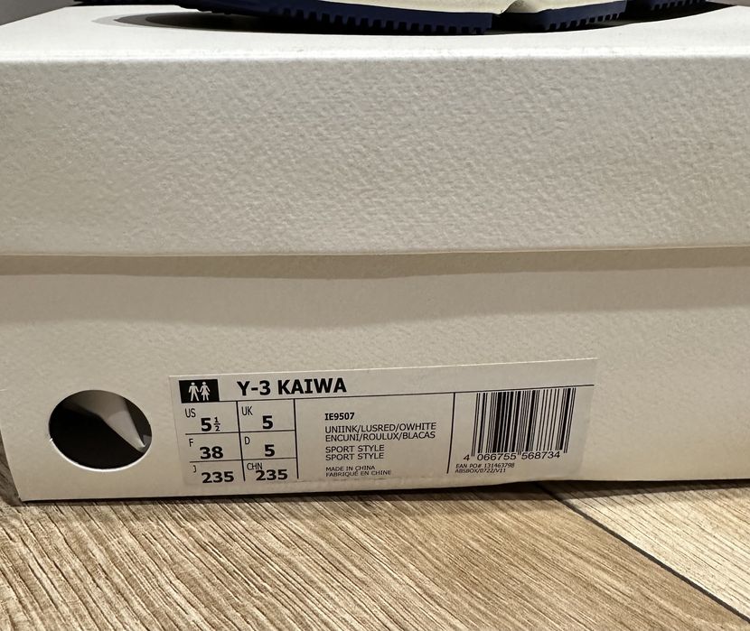 Y-3 Kaiwa Adidas x Yohji Yamamoto full box, 38