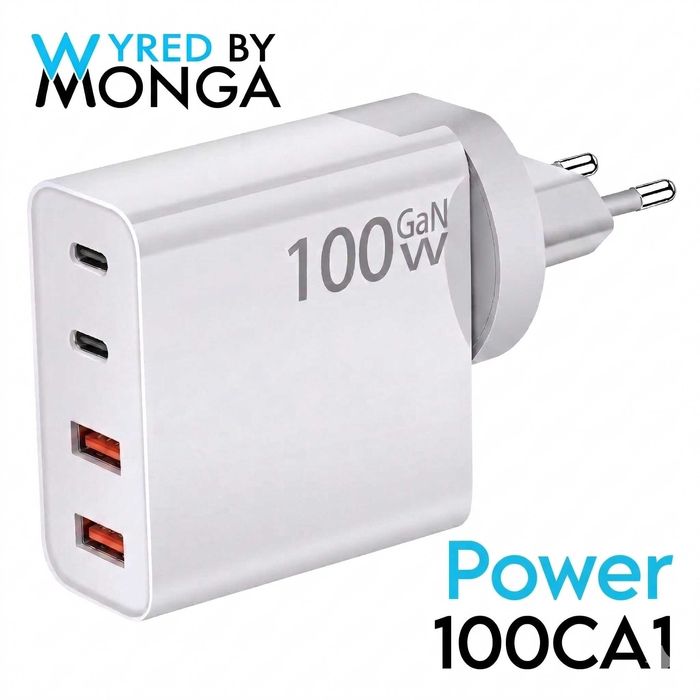 Încărcător GaN 100W Wyred by Monga Power 100CA1 Cablu Premium 100W 2m