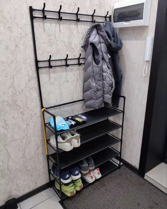 Полка вешалка для одежды и обуви