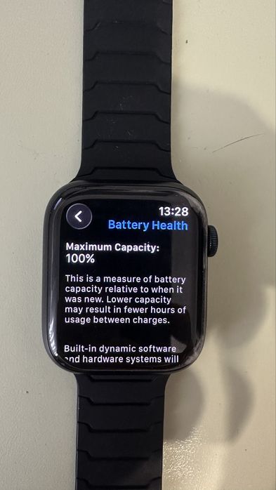 apple watch series 9 gps +cellular 45 mm 100% baterie nou - impecabil