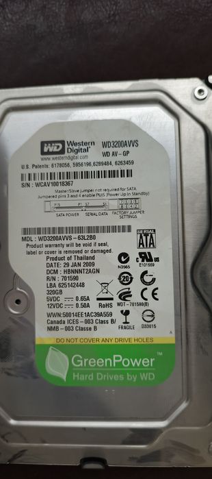 HDD la bor b/u ishlidi hammasi 500GB 320GB 250GB 160GB