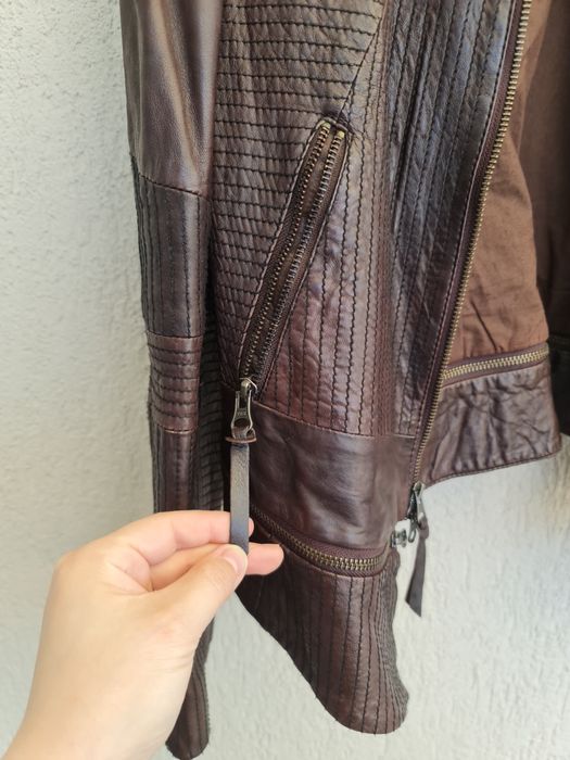 Geaca Piele Naturala Cognac  Dama Improvd, Festival, Rock, Motor