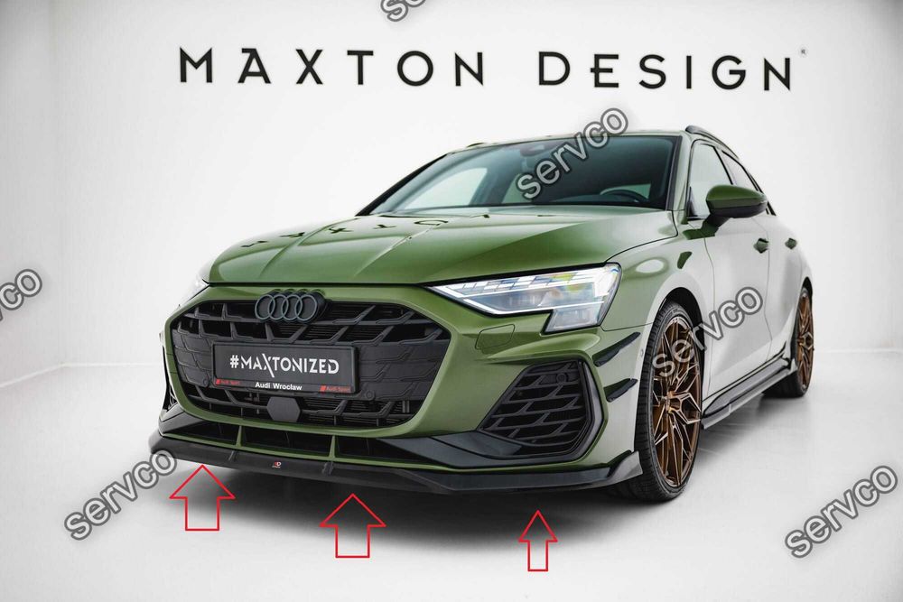 Prelungire splitter lip bara fata Audi A3 Sline S3 Sportback Sedan 8Y Facelift 2024- v34 - Maxton Design