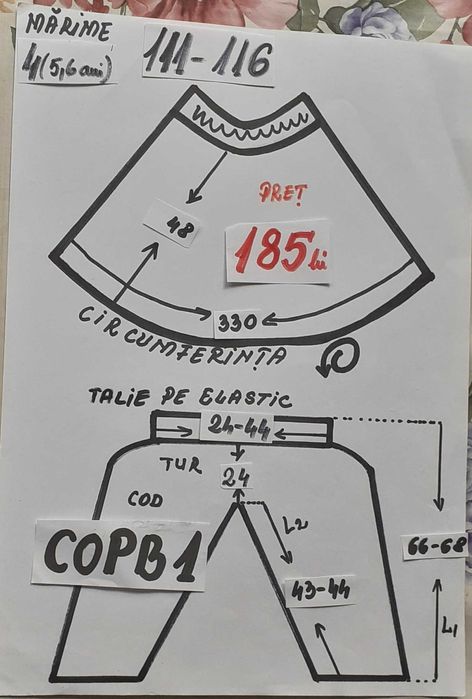 Costum  Costum Copac cu frunze si flori pentru copii