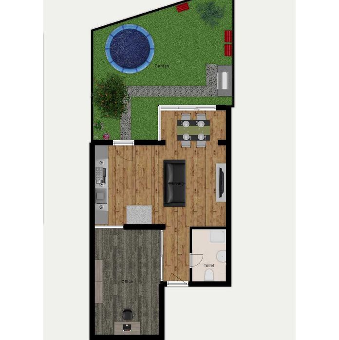 Apartament 2 cam./garsoniera dubla  51 mp utili, plus gradina proprie 35 mp, 100 m Parcul Circului