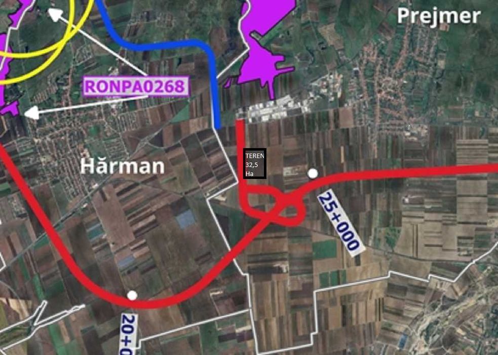 Teren 32,5 Ha Prejmer Brașov – Zona Nod Rutier A13 / DN10