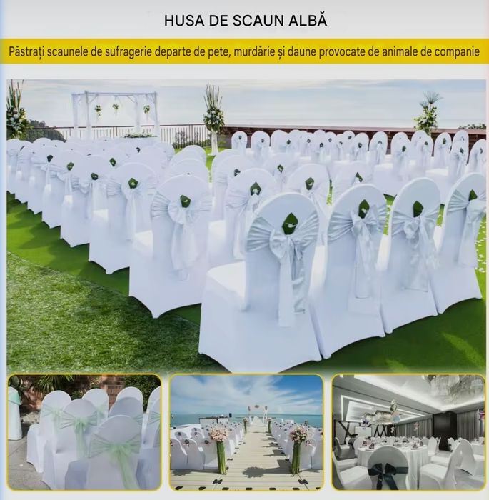 Huse scaun lycra, spandex pentru evenimente nunta, botez, majorat