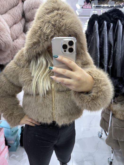 ПРОМО ЦЕНА* Луксозно палто от лисица естествен косъм