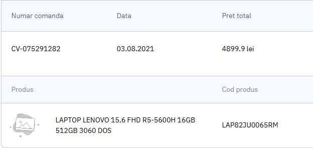 Laptop Lenovo Legion 5 15ACH6, RTX 3060, AMD Ryzen 5 5600H