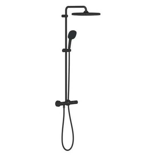 Grohe Vitalio Comfort set de duș perete cu termostat cu duș de ploaie negru