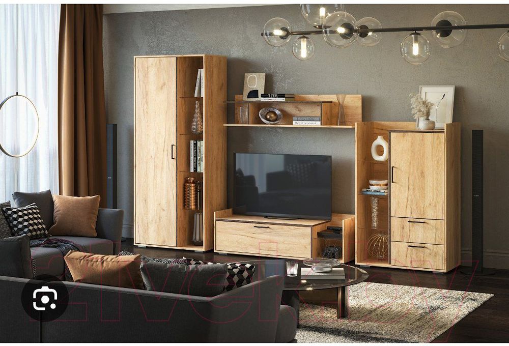 Стильная Лофт стенка в зал,все предметы можно устанавливать по отдельн