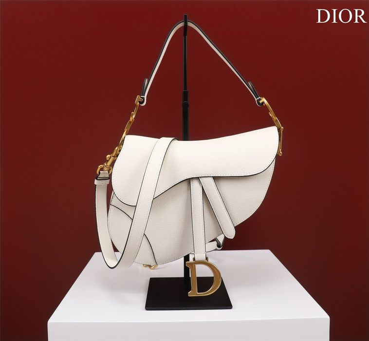 Geanta Christian Dior Saddle alb, tip Premium