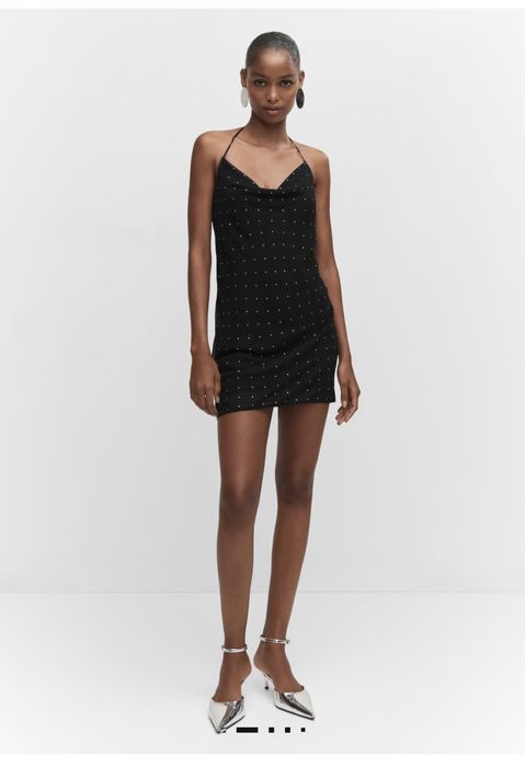 Елегантна къса рокля с камъни