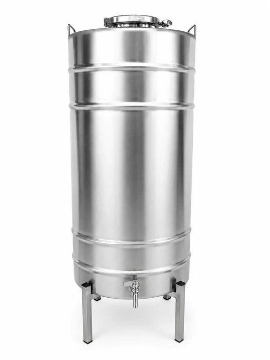 Butoi INOX 105 L cu capac clamp si garnitura, cadou robinet din INOX