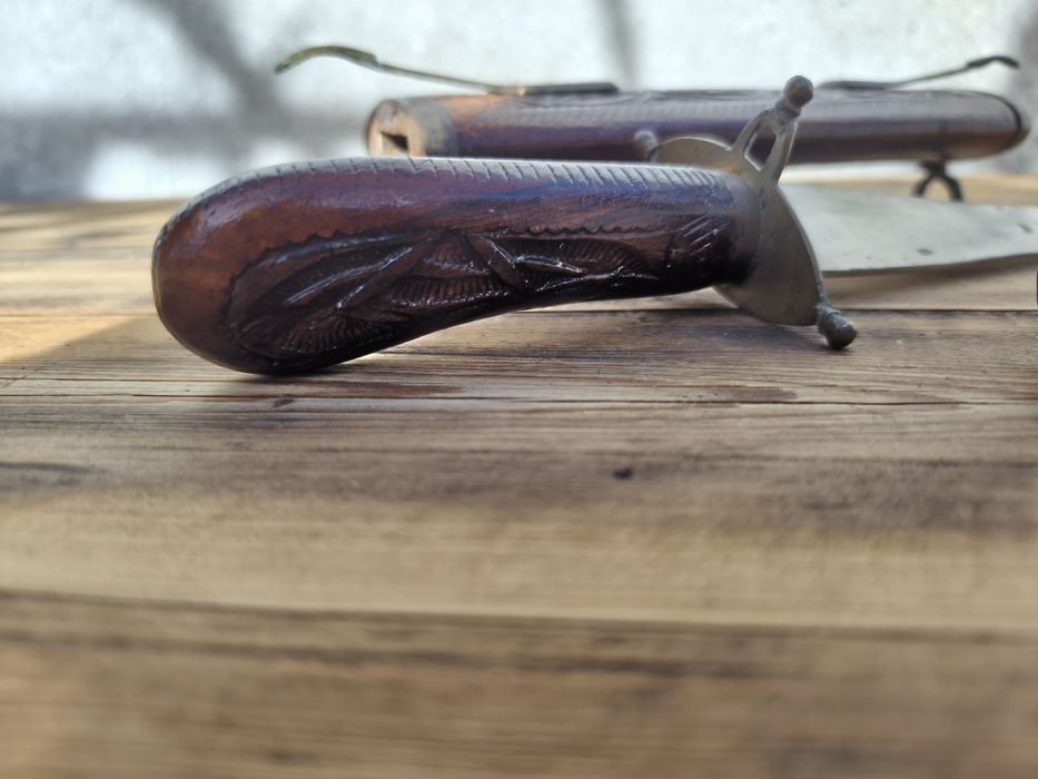 винтидж индийски комплект за рязане и сервиране на месо,