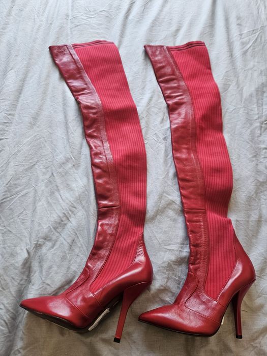 Cizme din piele fendi