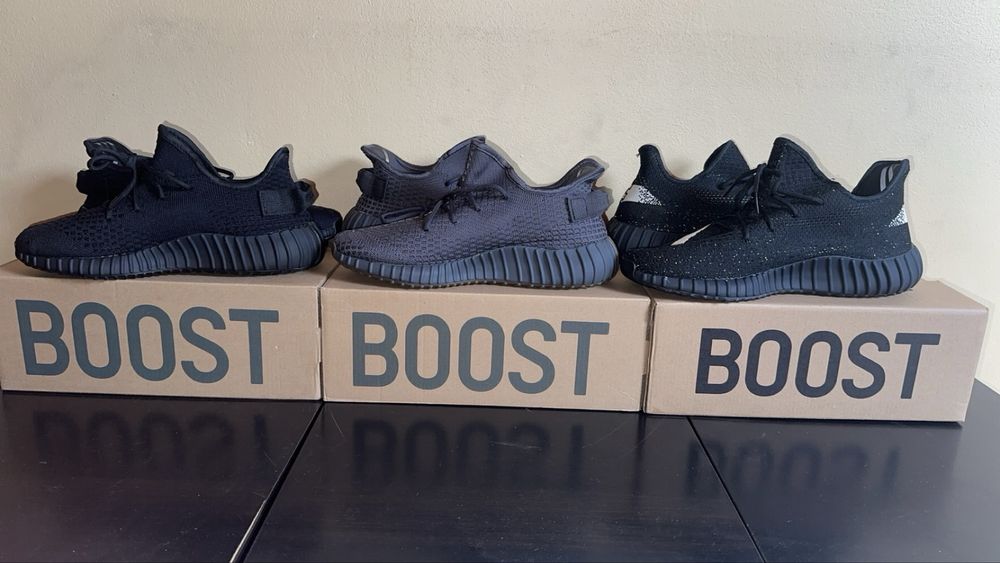 Adidasi Yeezy 350 negri gri negru cu alb