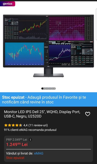 Monitor Dell 25"